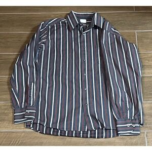 Lacoste Men's Striped Casual Button Down Long Sleeve Shirt Size 42 Multicolored